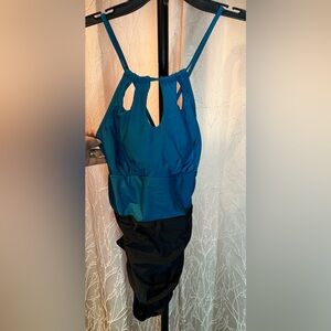 Cupshe Teal and Black One Piece Swimsuit